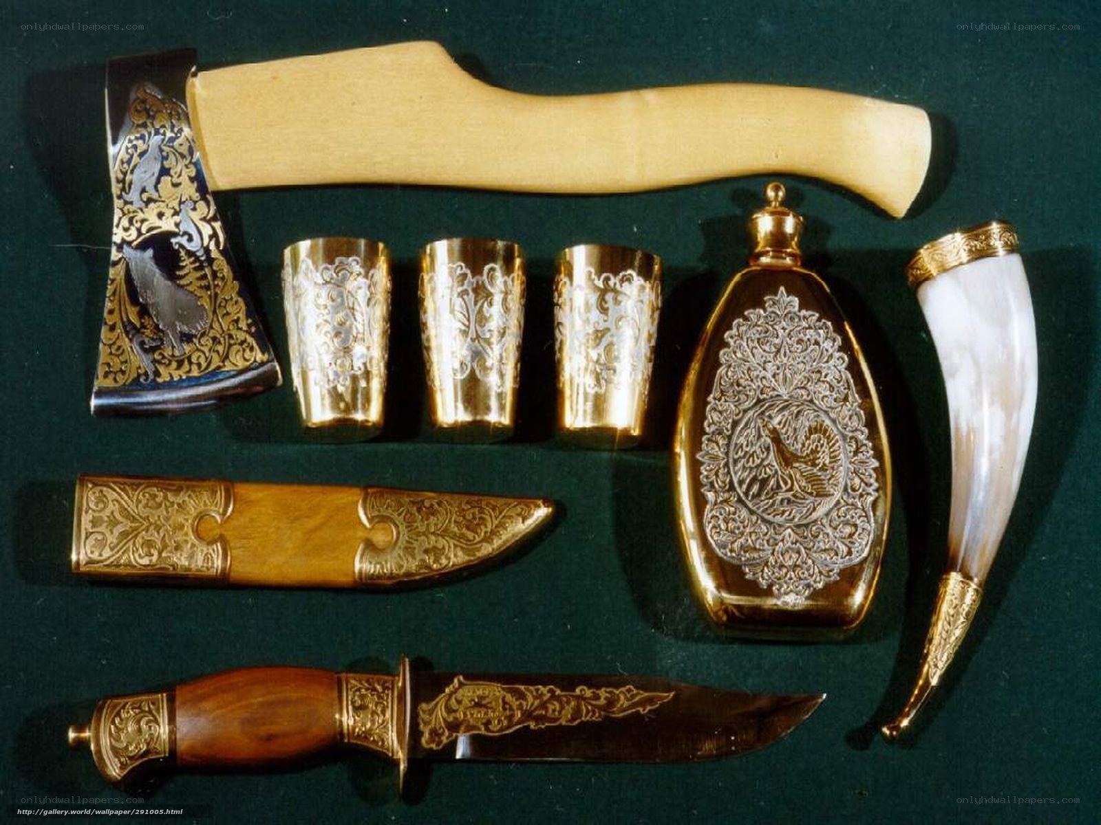 ornate metalwork tools set