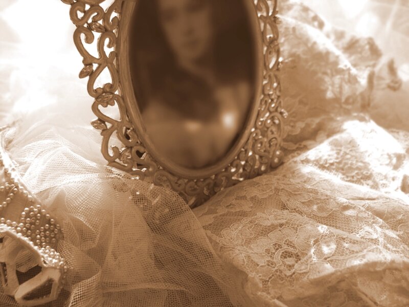 Ornate Mirror on Lace