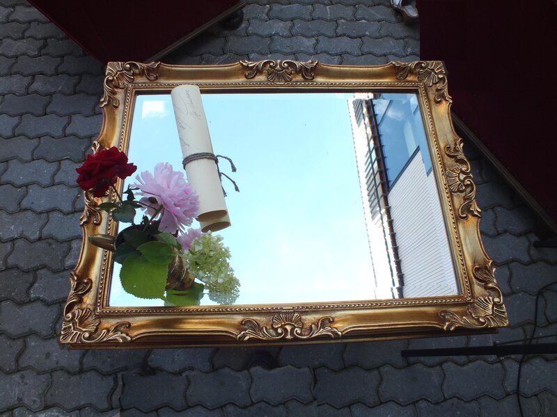Ornate Mirror with Flowers