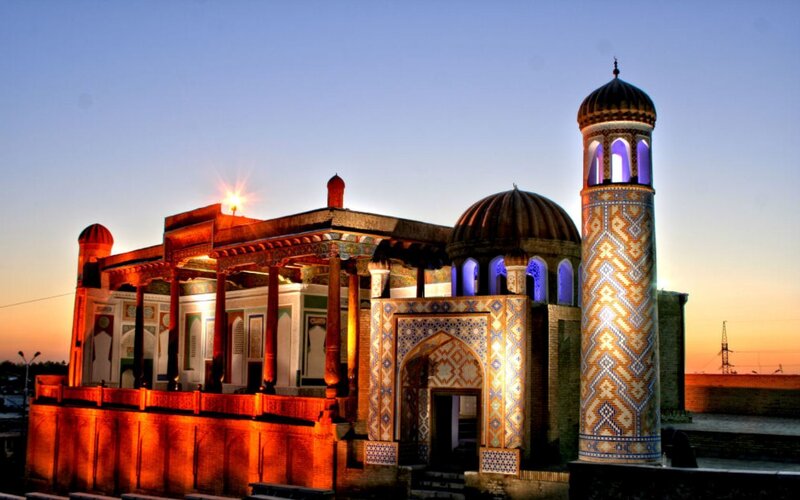 Ornate Mosque at Dusk — Blue