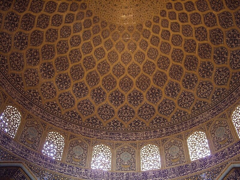 ornate mosque ceiling