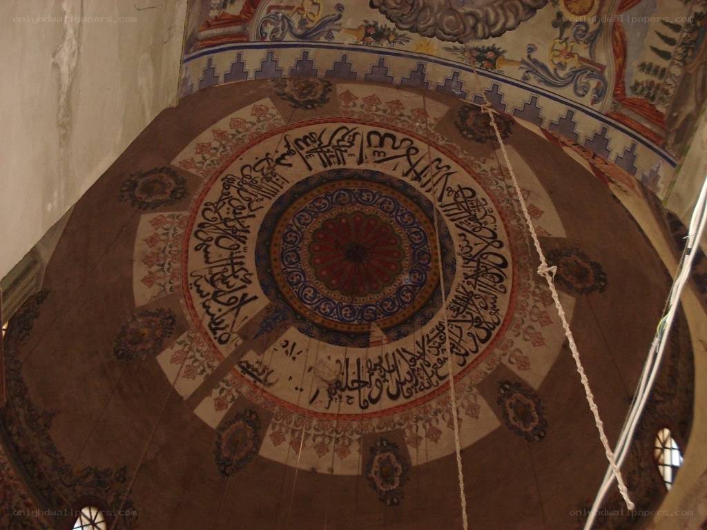 ornate mosque ceiling