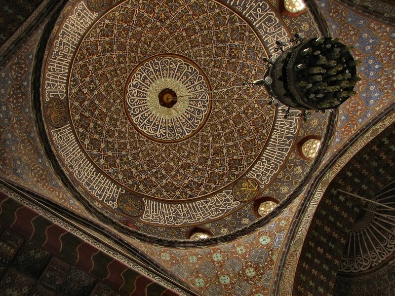 ornate mosque ceiling