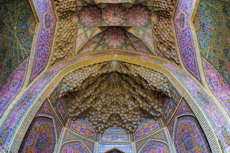 Ornate Mosque Ceiling — Blue, Dramatic