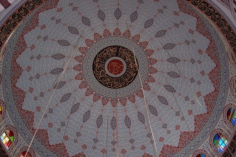 ornate mosque ceiling