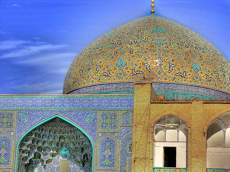 Ornate Mosque Dome — Blue, Serene