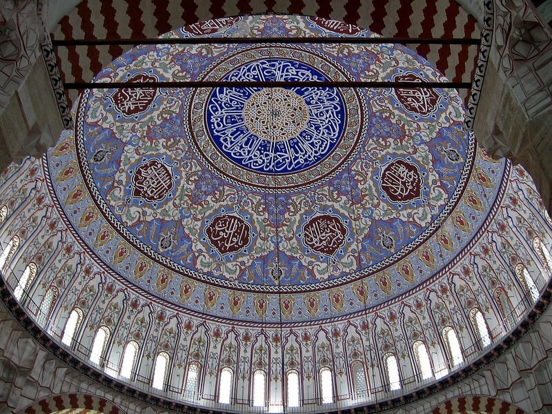 ornate mosque dome ceiling