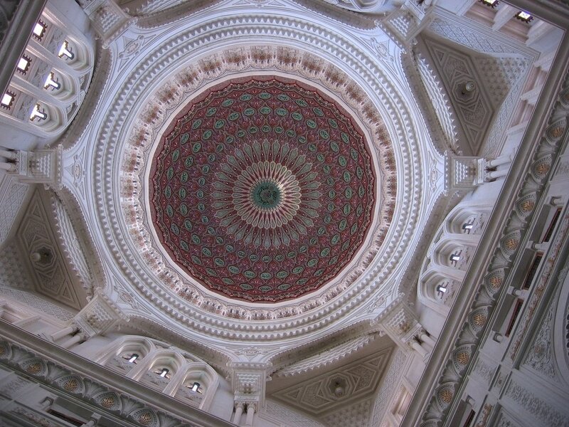 ornate mosque dome interior