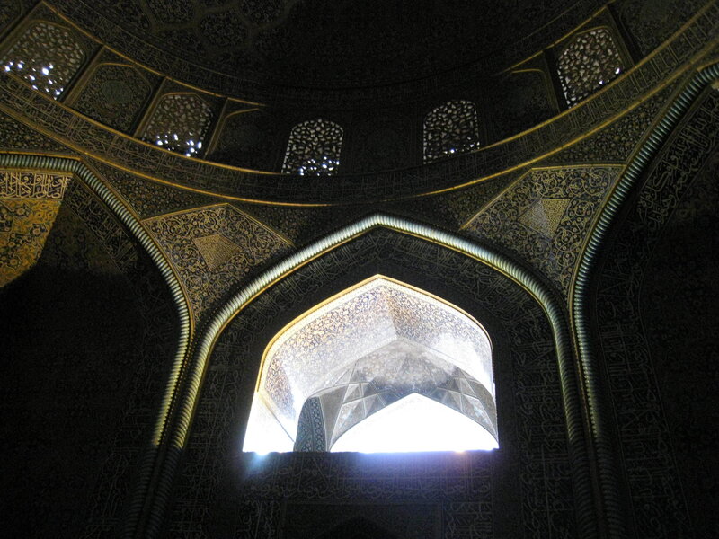 Ornate Mosque Interior — Black