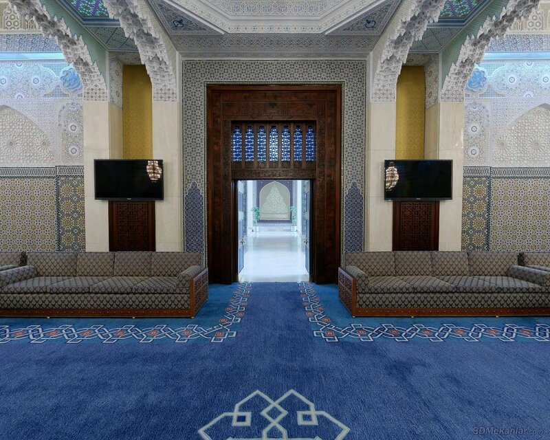 Ornate Mosque Interior — Blue