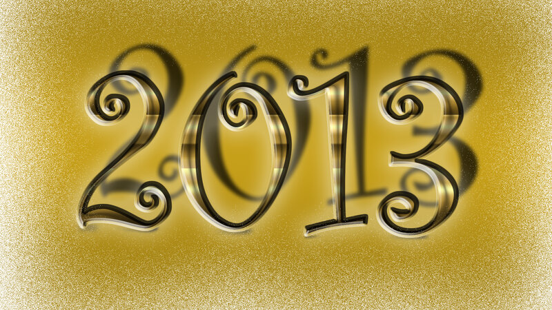 Ornate Numbers on Gold Background