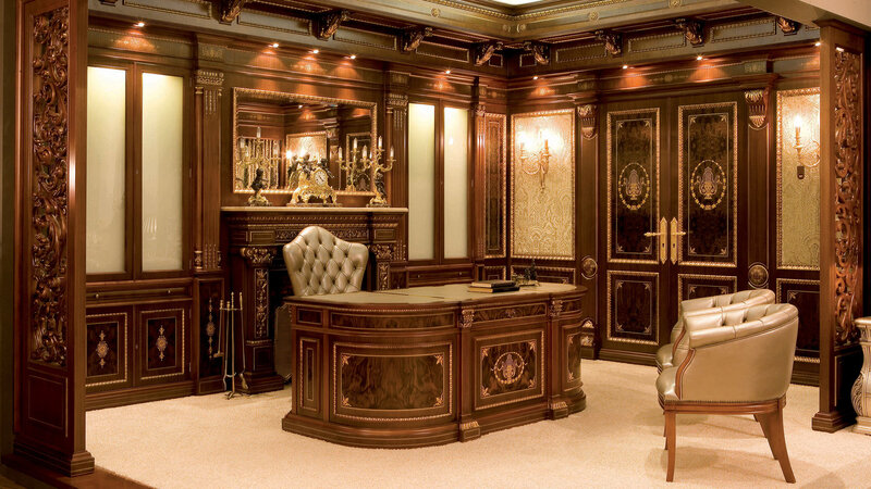 Ornate Office Interior — Brown