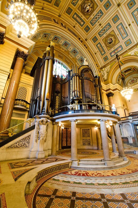 Ornate Organ in Hall