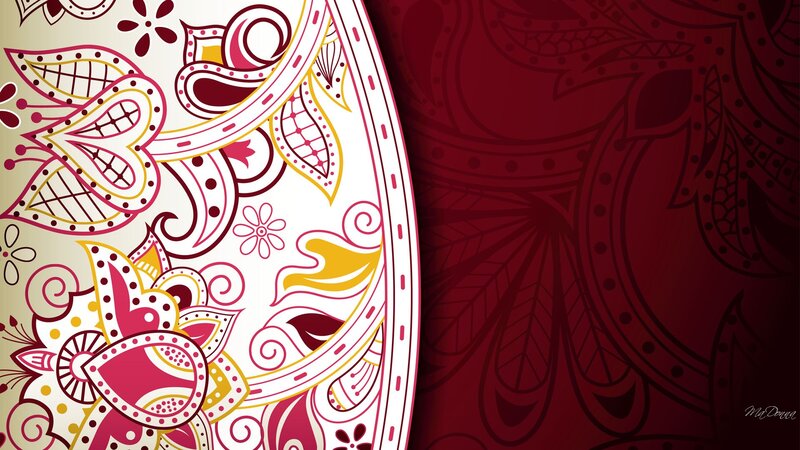 Ornate Paisley Pattern — Red