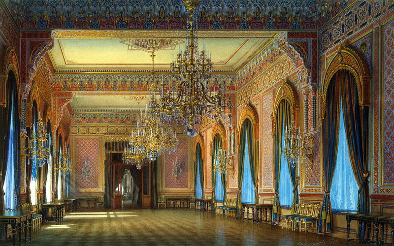 Ornate Palace Hall — Blue