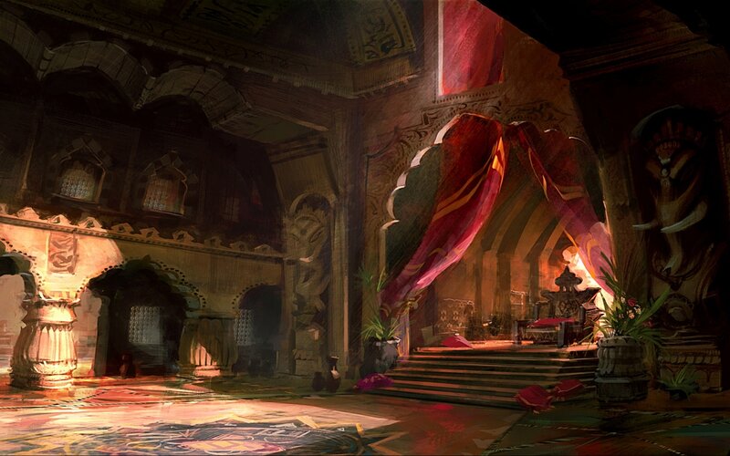 Ornate Palace Hall — Red