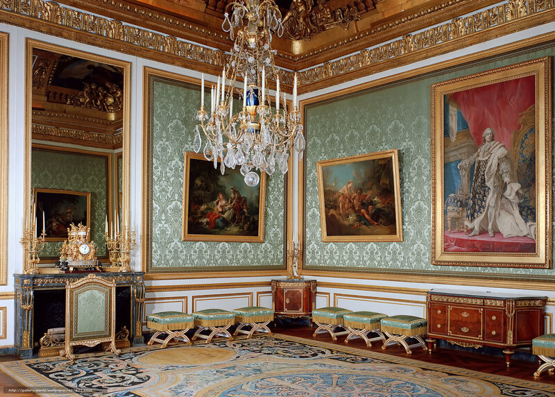 Ornate Palace Room — Gold, Opulent, Photograph, Chandelier