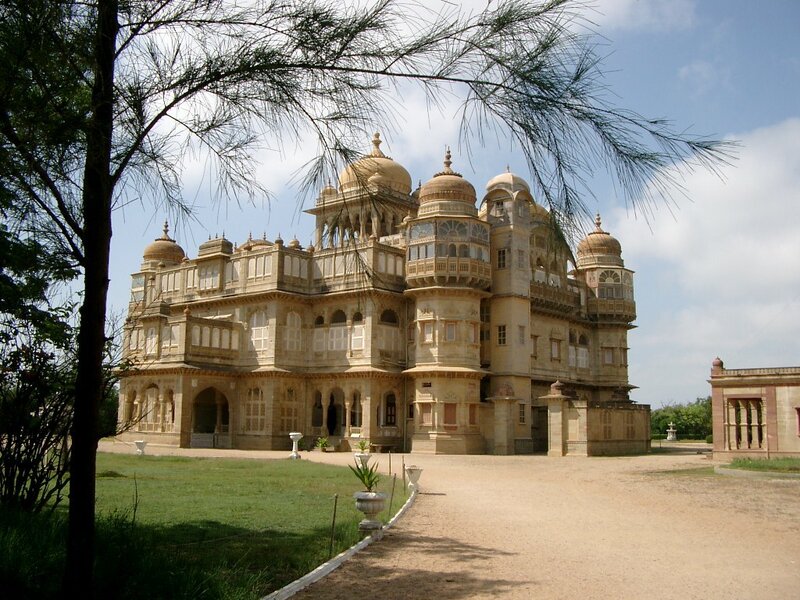ornate palace with domes