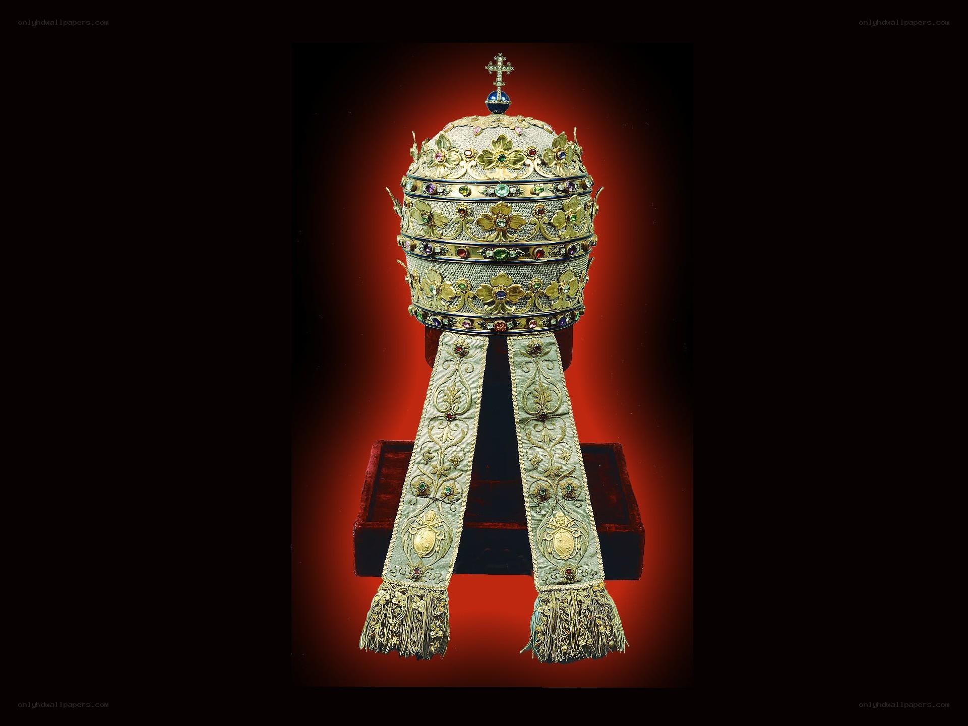 Ornate papal tiara