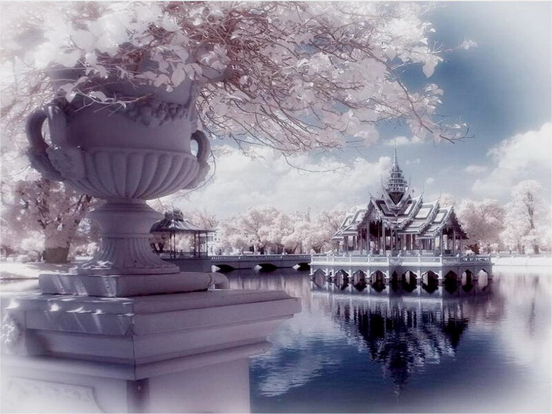 Ornate Pavilion on Lake