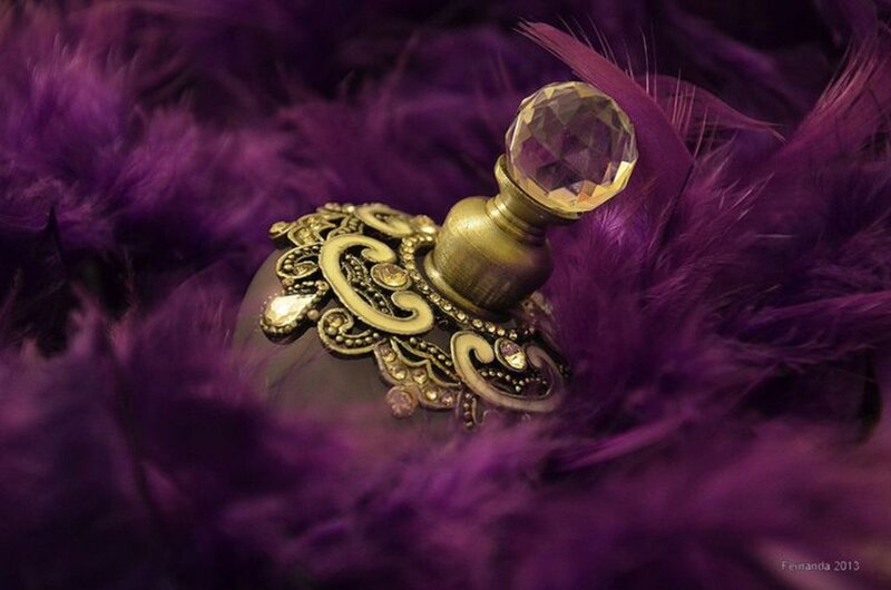 Ornate Perfume Bottle — Purple