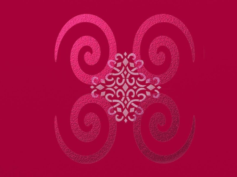 ornate pink spiral design