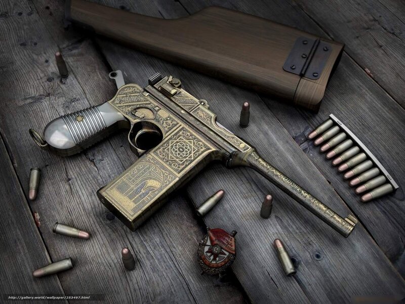 ornate pistol with ammunition