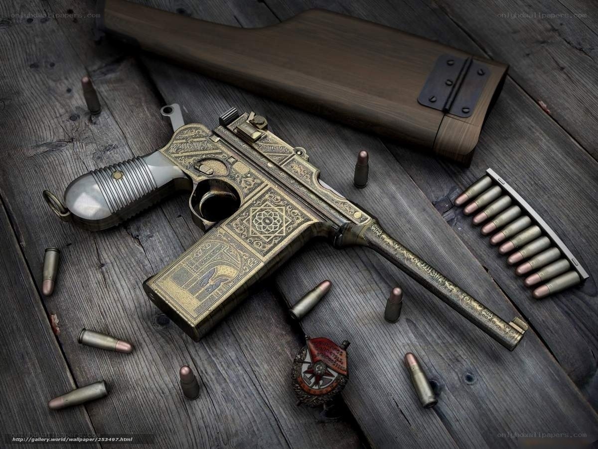 ornate pistol with ammunition