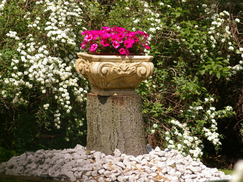 Ornate Planter with Flowers
