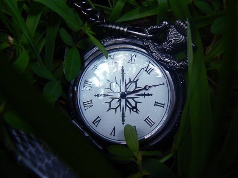 Ornate Pocket Watch — Green, Dramatic