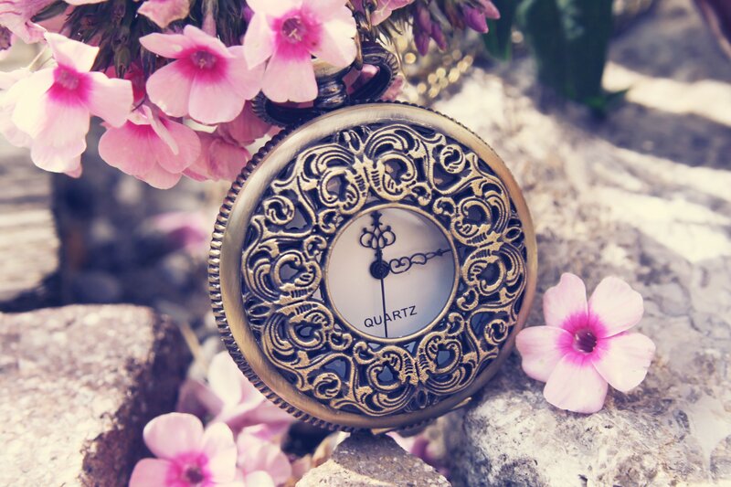 Ornate Pocket Watch — Pink