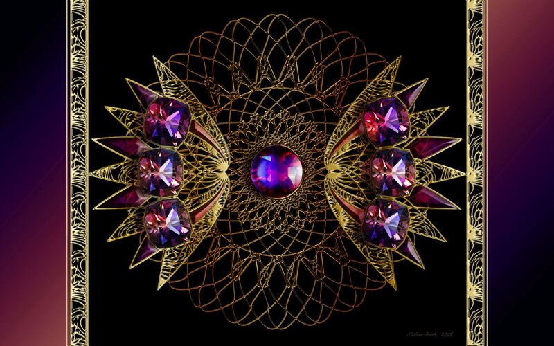 Ornate purple gem brooch