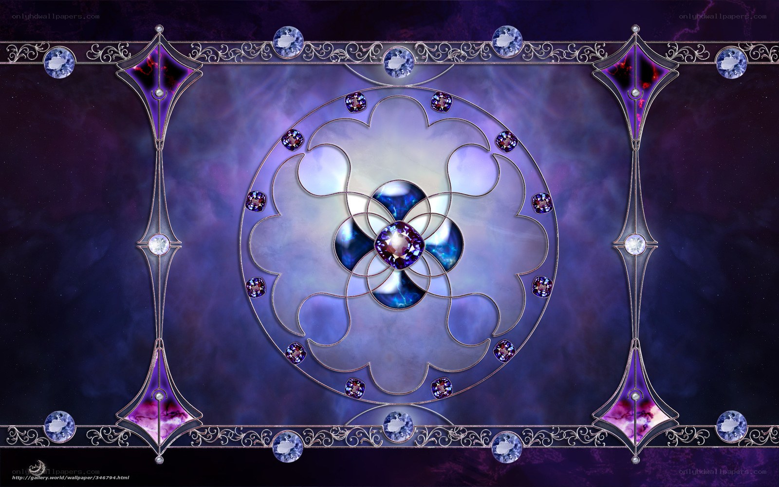 Ornate purple stained glass design