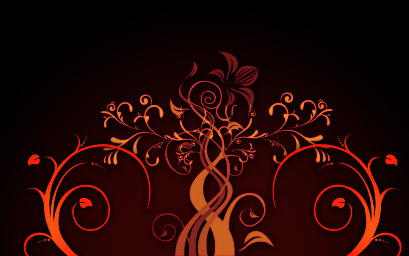 Ornate red floral design