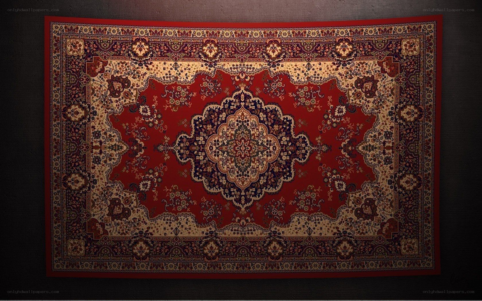 ornate red patterned rug