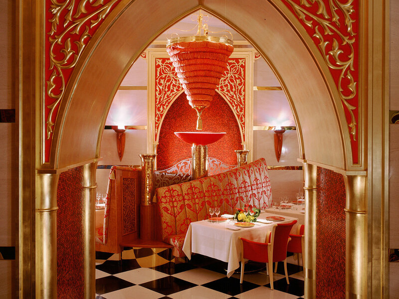ornate restaurant dining area