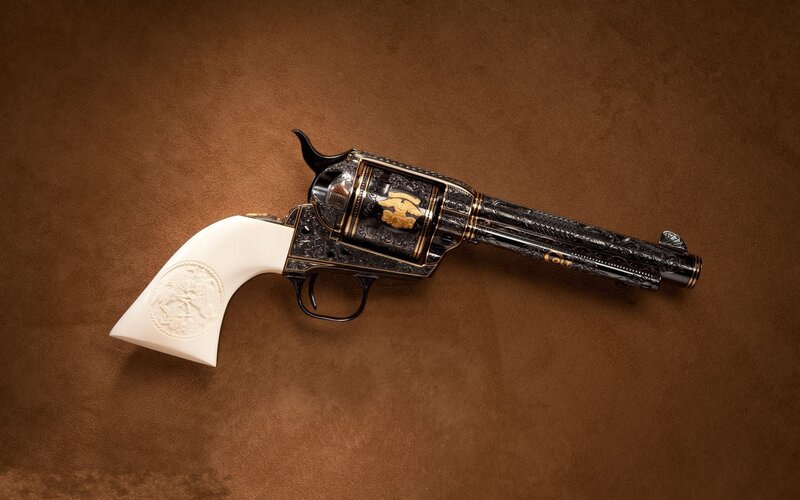 Ornate Revolver — Brown, Dramatic, Photograph, Handle