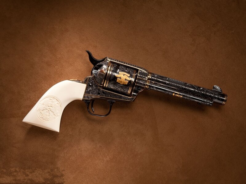 Ornate Revolver — Brown, Dramatic, Photograph