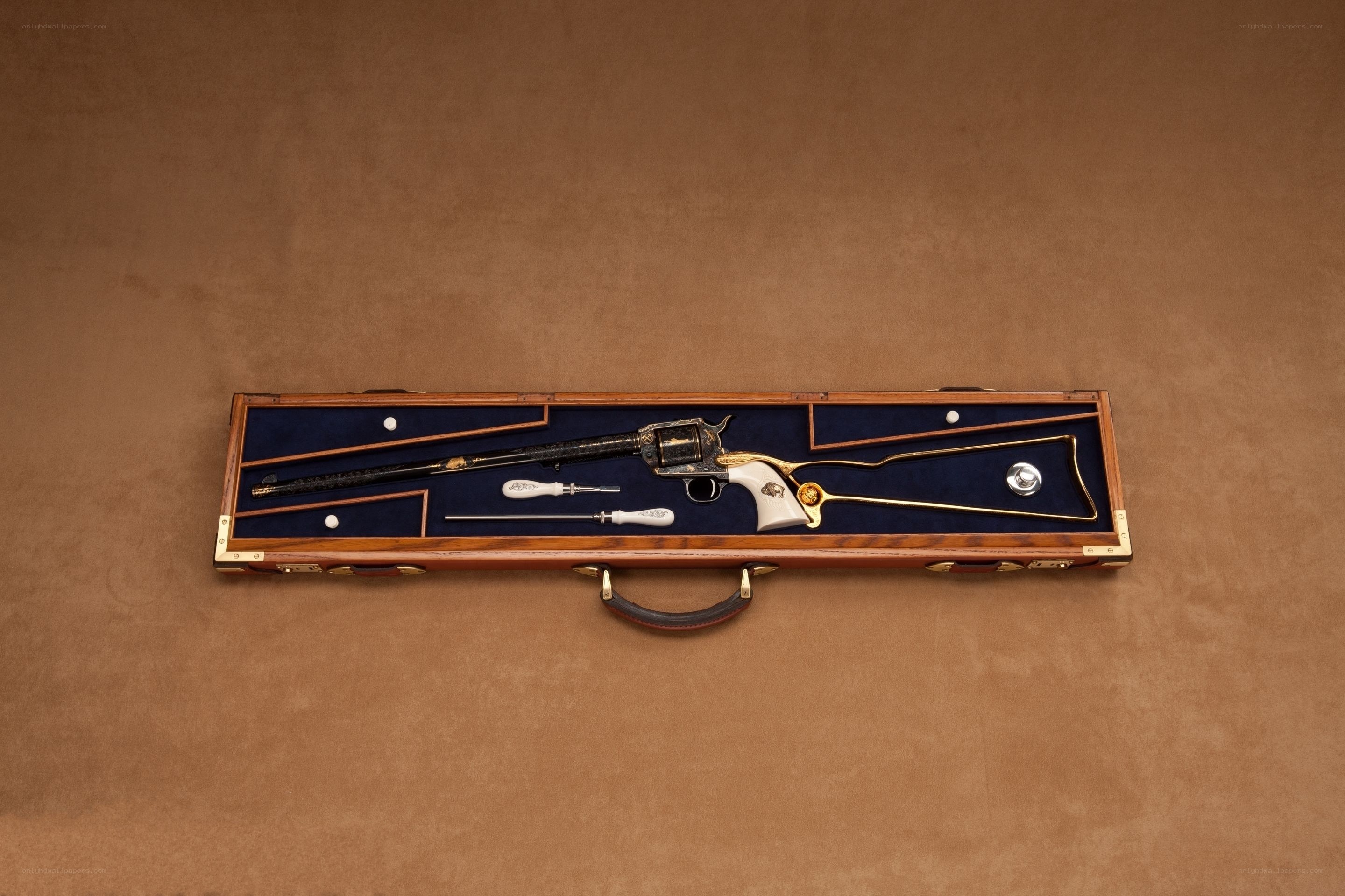 ornate revolver in case