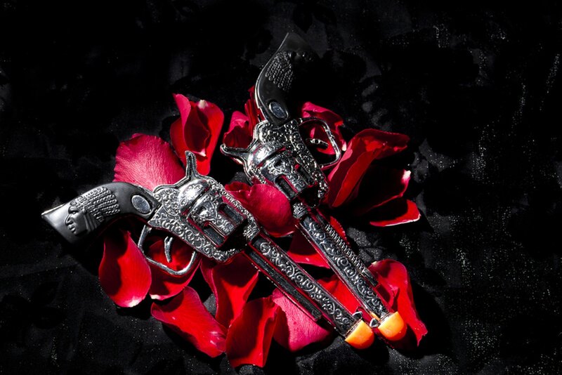 Ornate Revolvers on Petals