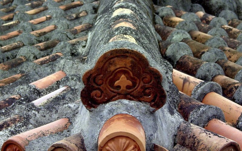 ornate roof tile detail