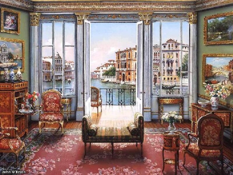 Ornate Room with Canal View
