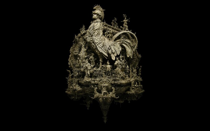 Ornate rooster sculpture