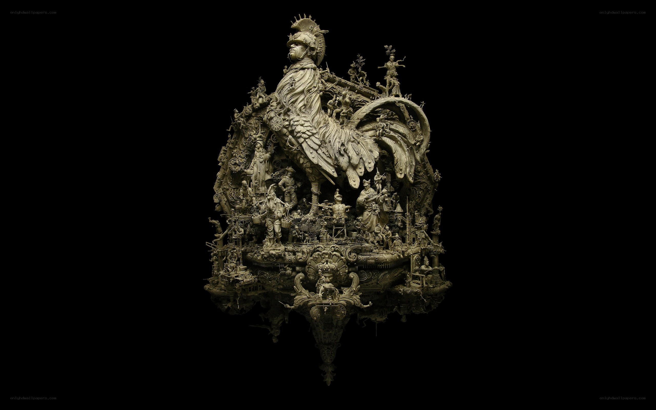 Ornate rooster sculpture