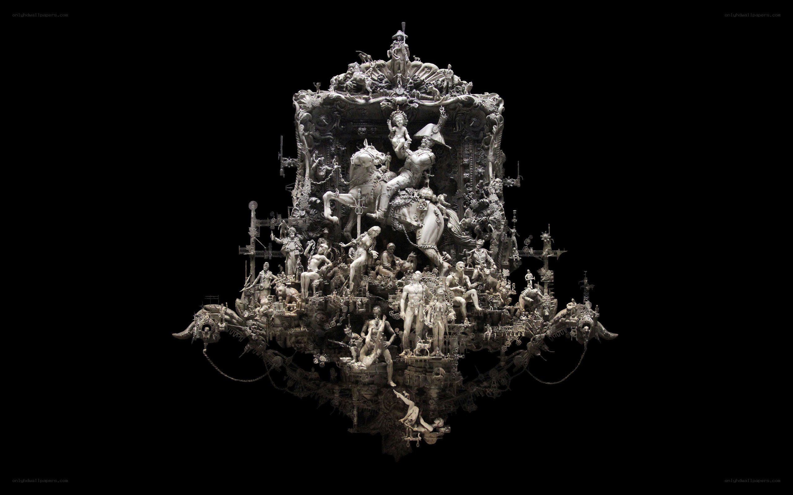 Ornate sculpture with figures