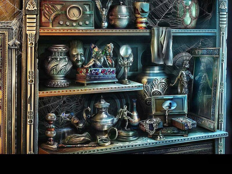 Ornate Shelf with Artifacts