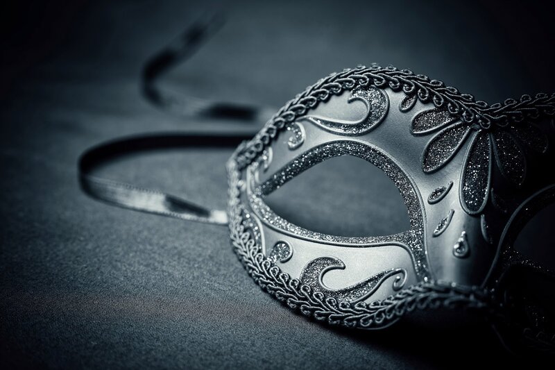 Ornate Silver Mask — Black