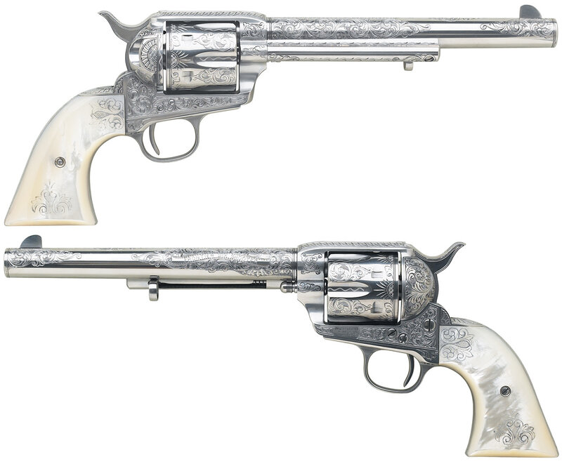 Ornate Silver Revolver — Neutral