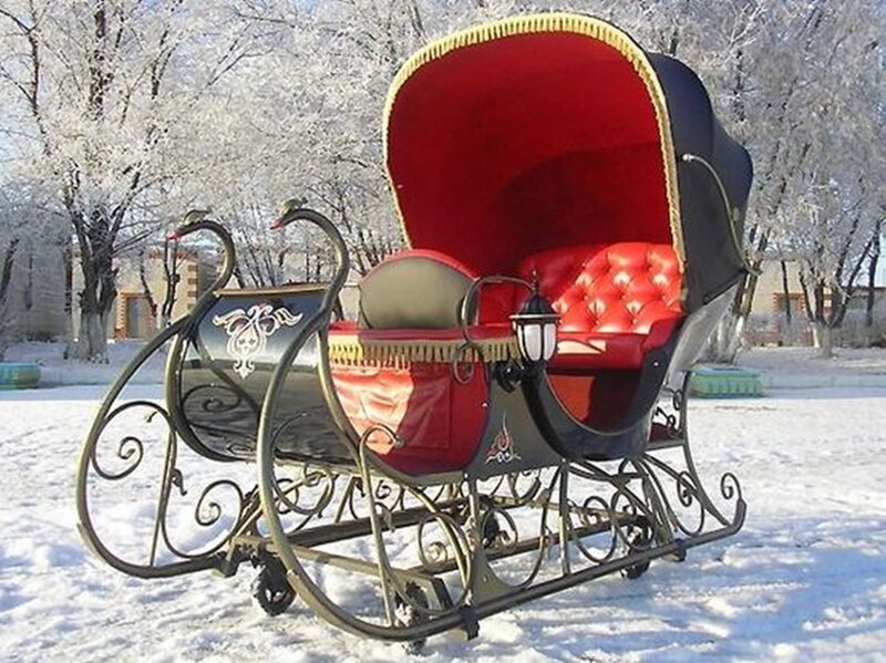 Ornate Sleigh in Snow