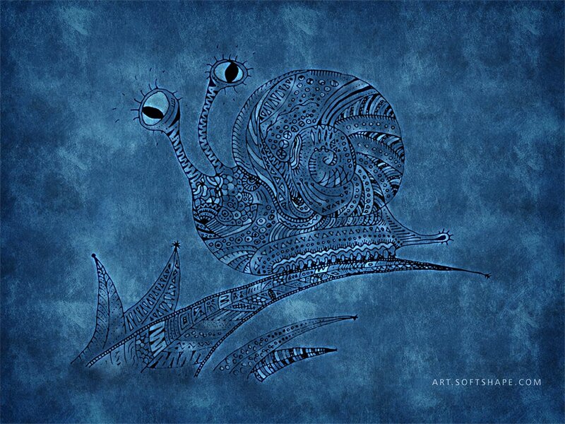 Ornate Snail Illustration